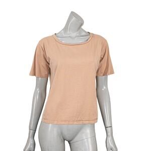 JEANA SOHN Women's Wide Neck Garcon T-shirt in Warm Beige Size 1